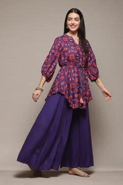 Pink & Purple Modal Printed 2 Piece Set